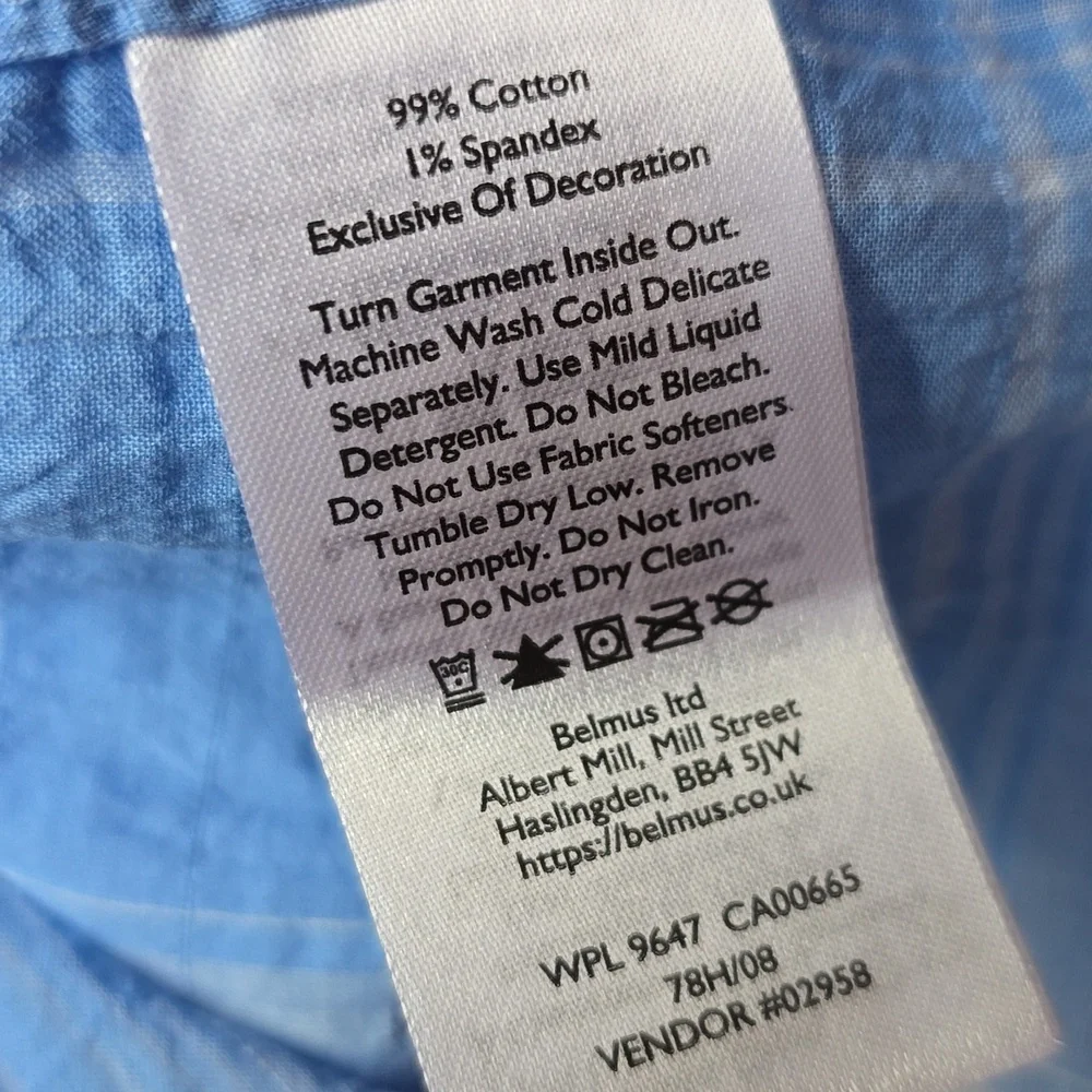 NWT Eddie Bauer Short Sleeve Packable Camp Shirt, Corn Flower Blue, Sz L - Picture 5 of 8